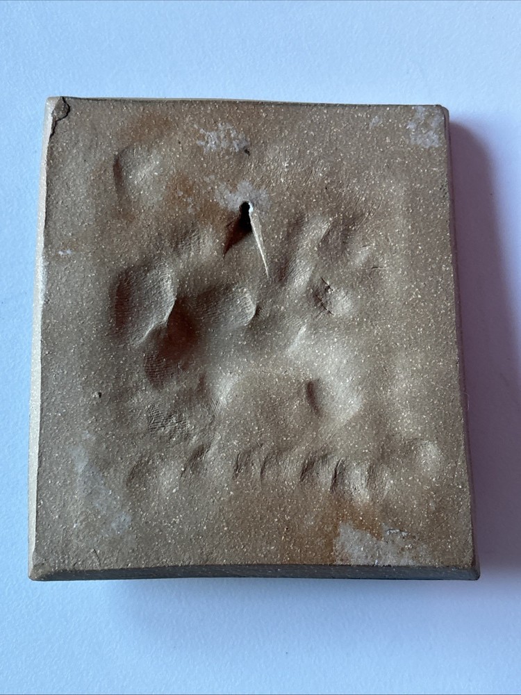 ~Moose Crescent Moon ~ Tile Handmade Stoneware 4”x3.75 “