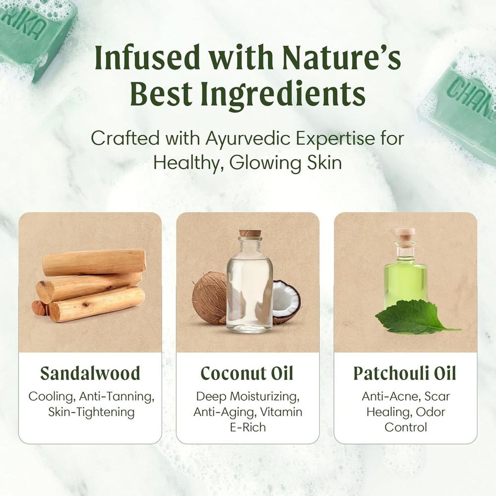 Chandrika Ayurvedic Soap 3 oz- 5 Pack
