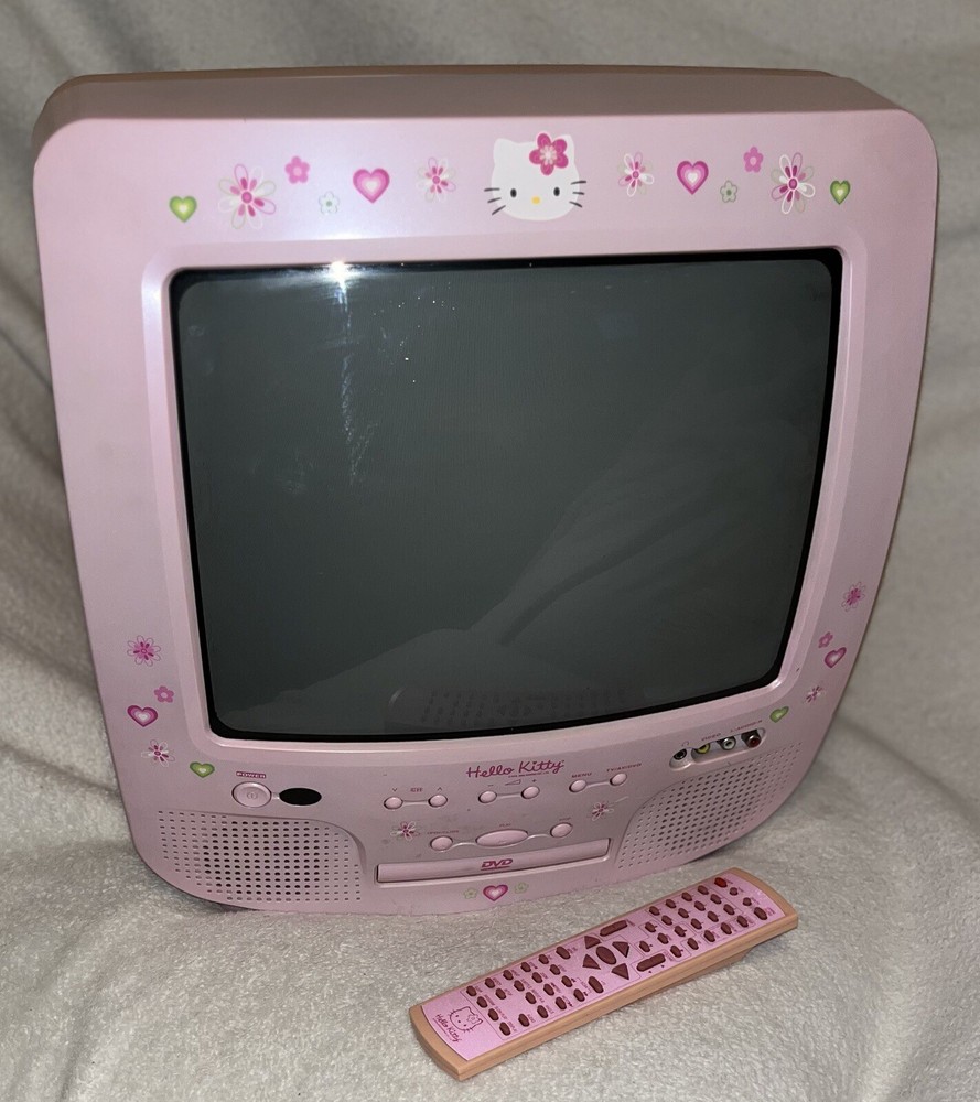 Hello Kitty Vintage TV 13in w/remote