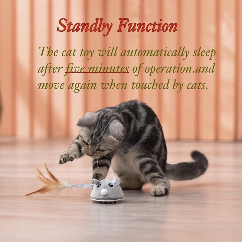 Smart Robotic Mouse Cat Toys Interactive Teaser Automatic Moving Rechargeable