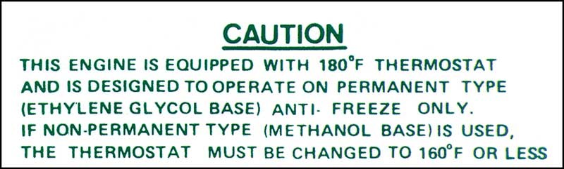 1967-69 GM; Cooling System Warning Decal; Various Models