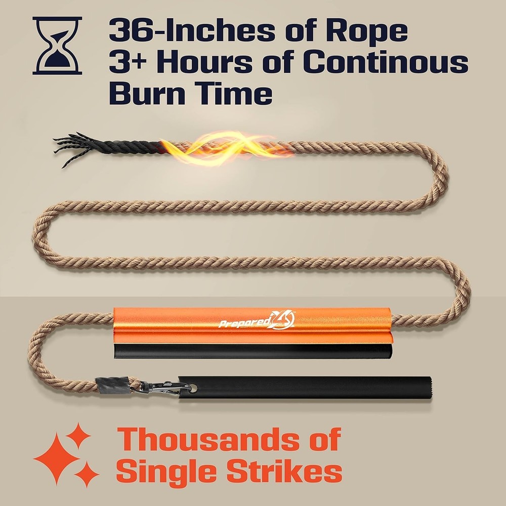 Dependable 6-Inch Flint Fire Starter Kit with Curved Striker - Survival Ready