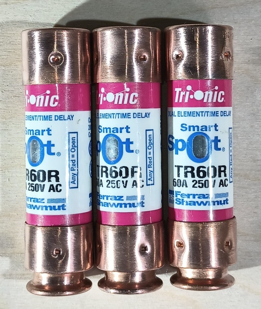 Ferraz Shawmut TR60R fuses, Tri-onic, dual-element