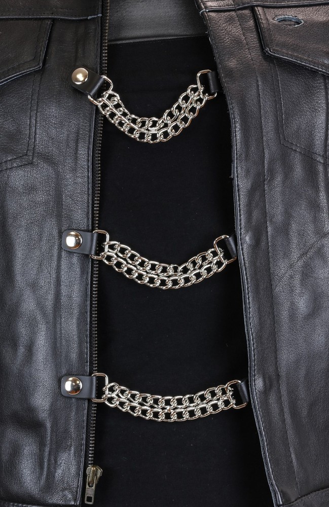 Double Chain Vest Extender Extension Bracelet MC Bikers Jacket Motorcycle - 5 Pc