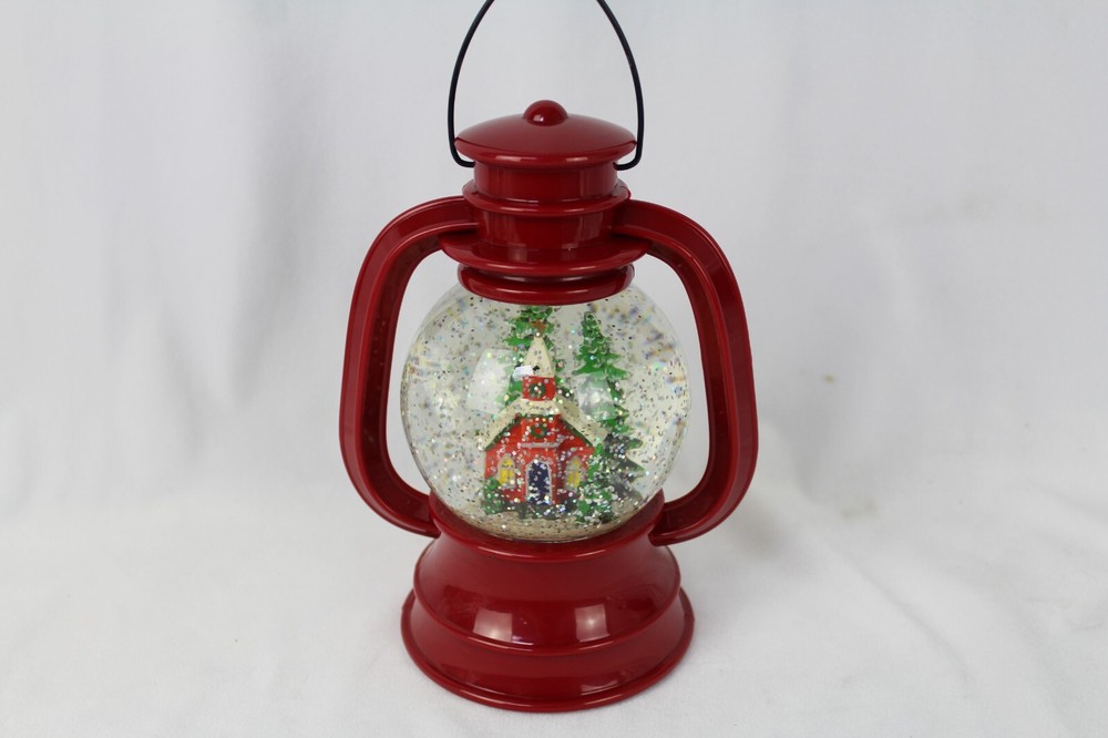 Christmas Snow Globe Lantern, Lighted Water Lantern LED