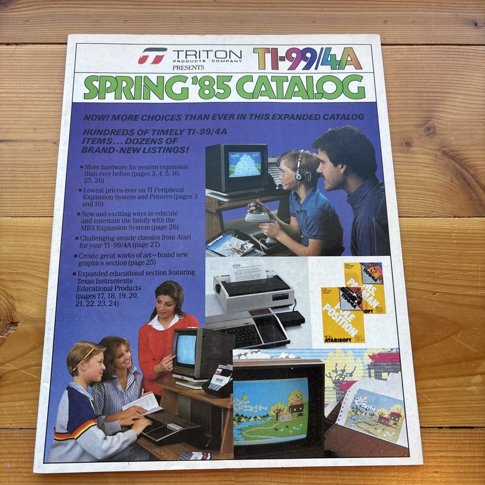 Rare Triton Catalog TI 99/4A Texas Instruments  Spring 1985 Catalog w/Order Form