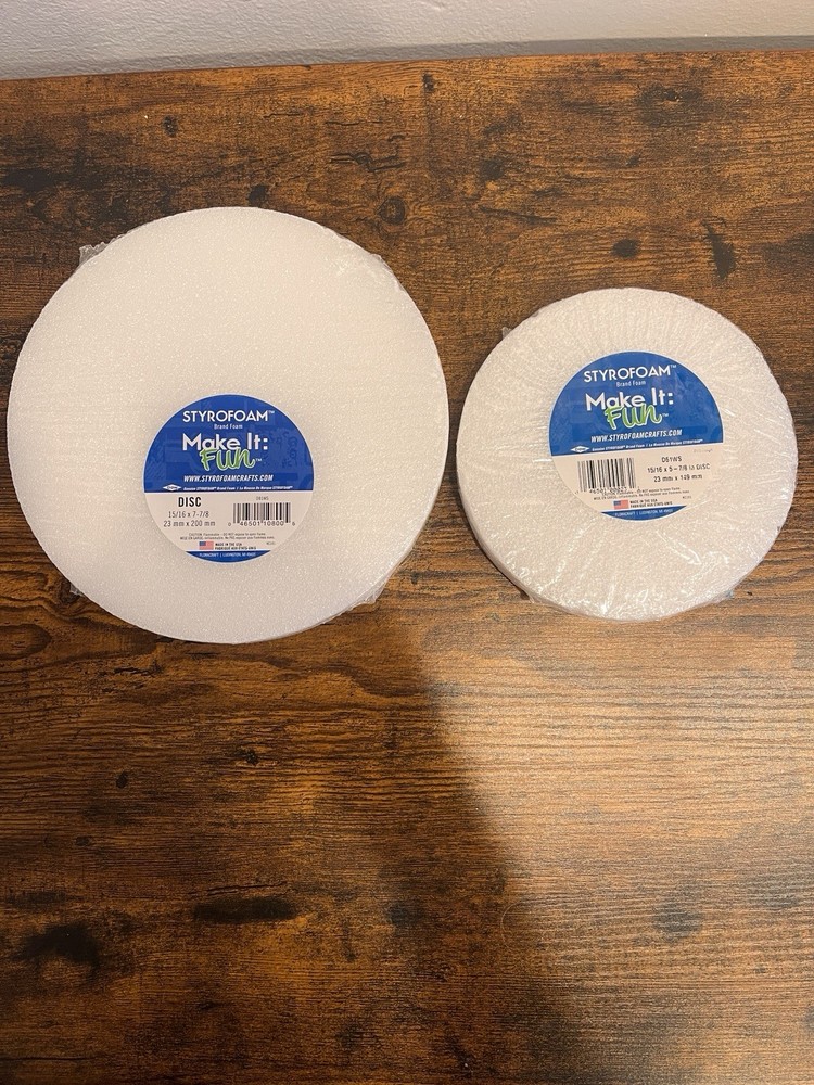 Styrofoam Make It: Fun! Disc Craft Forms Round Set D6125WS Styrofoam Disc