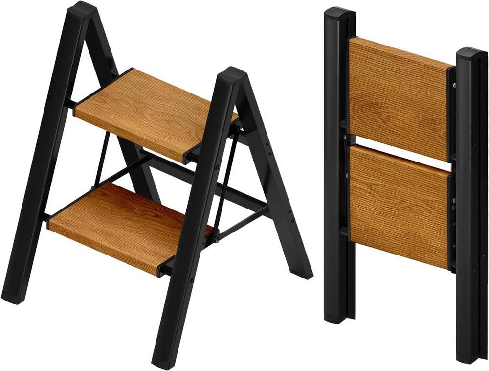 Taranta 2-Step Aluminum Ladder, Lightweight Folding Step Stool with