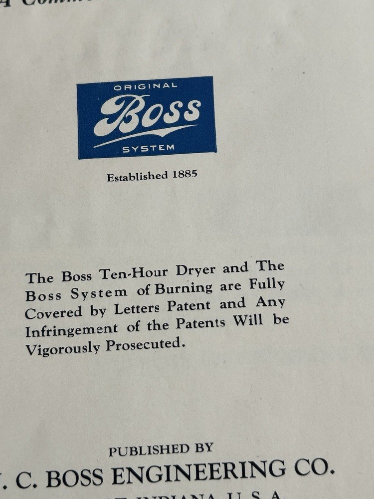 1920s J. C. Boss Engineering - Boss Systems Drying Burning Clay- Catalog Elkhart