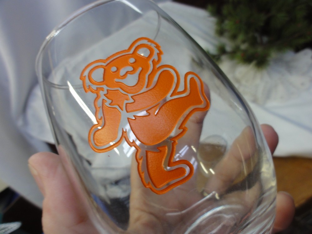 GRATEFUL DEAD Dancing Bears Embossed Juice Glasses Set 2