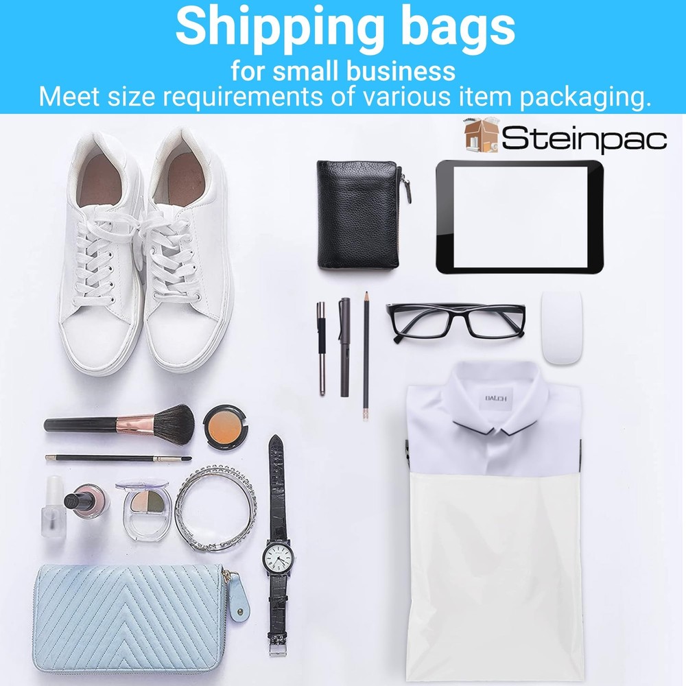 Steinpac Poly Mailers 5x7 | 100 Pack | Self-Sealing Package 5" X 7", 100