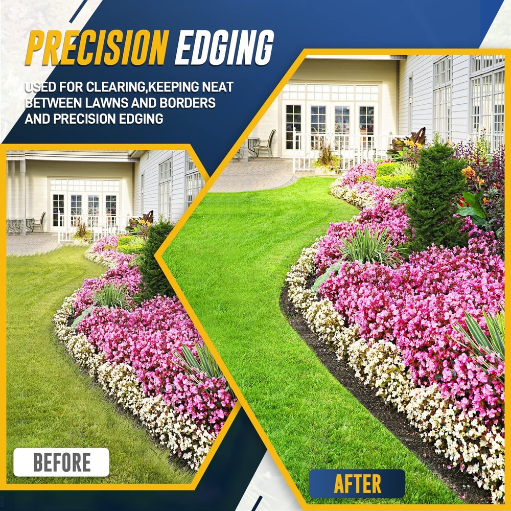 Hermsche Hand Edger Lawn Tool, Sharp Half Moon Manual Grass Edger Tool with S...