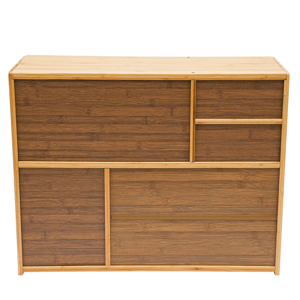 Kitchen Pantry Sideboard Bamboo Storage Cabinet Buffet Pantry with Doors &Drawer