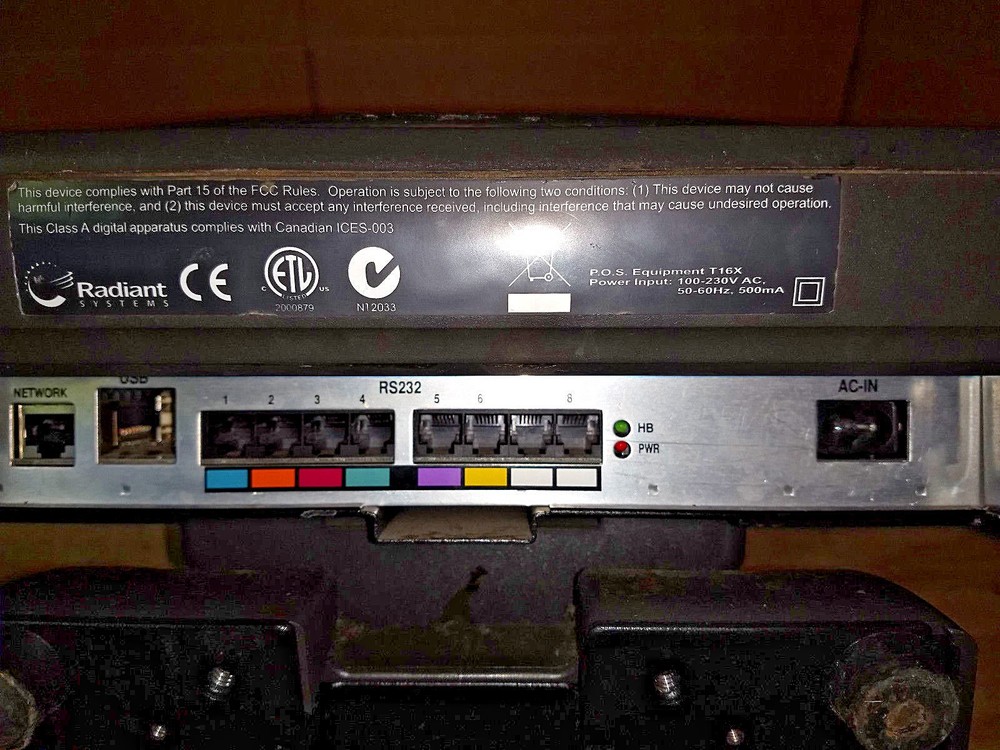 RADIANT SYSTEMS T160 TOUCHSCREEN TERMINAL