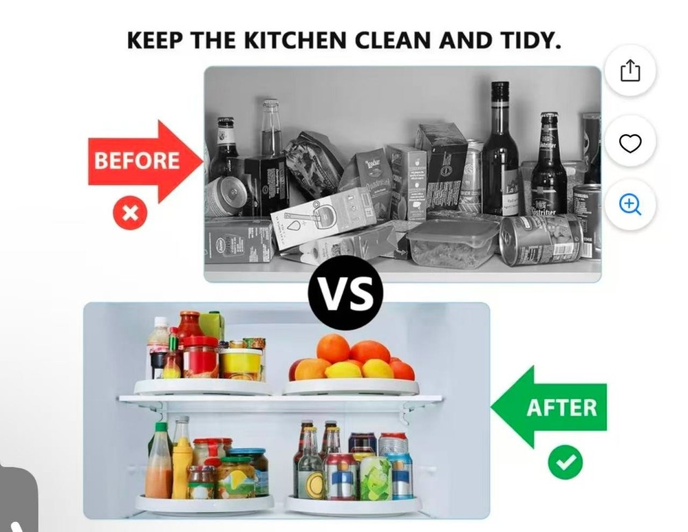 10'' Lazy Susan Cabinet Organizer & Storage for Pantry, Rotating Spice Rack Turn