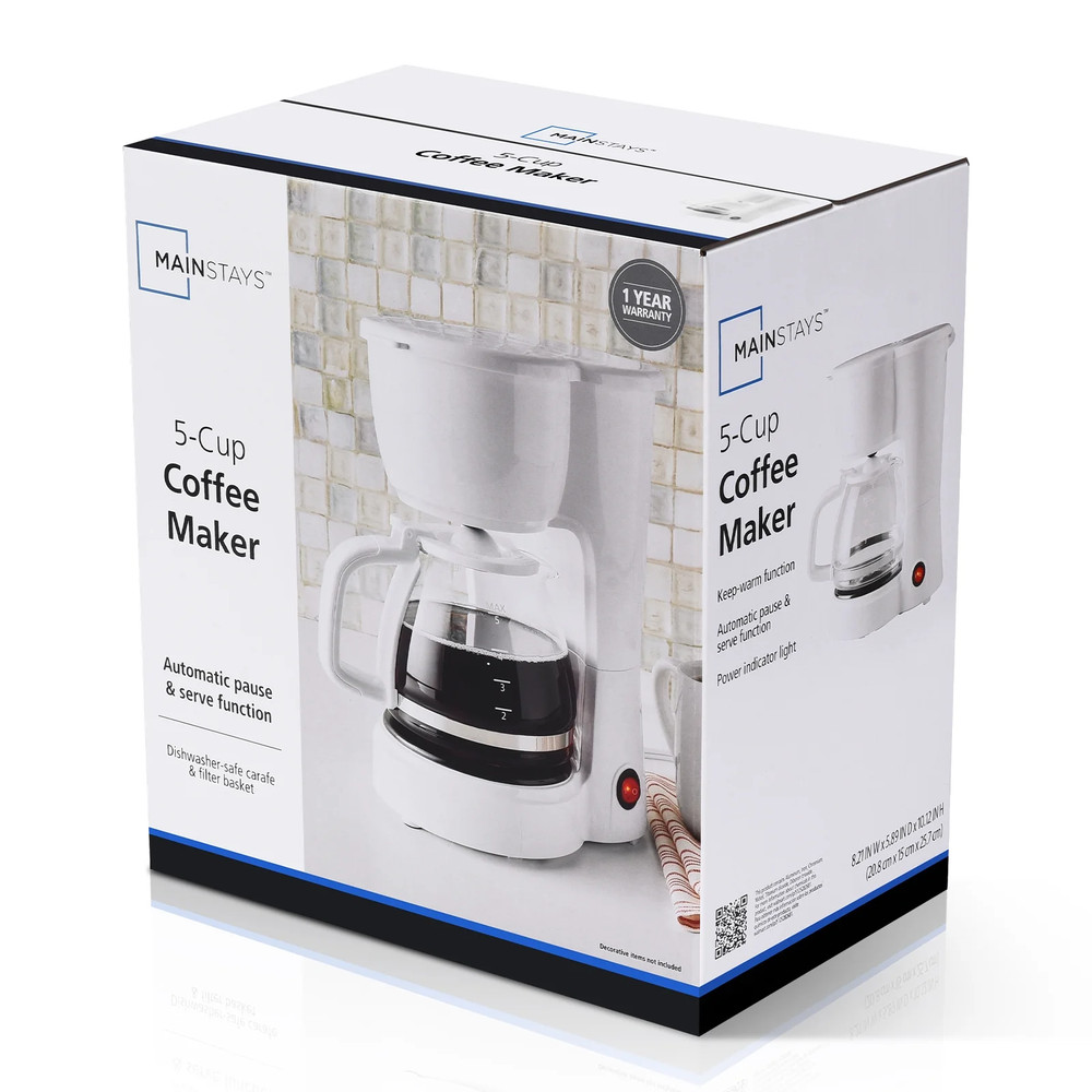 White 5-Cup Coffee Maker