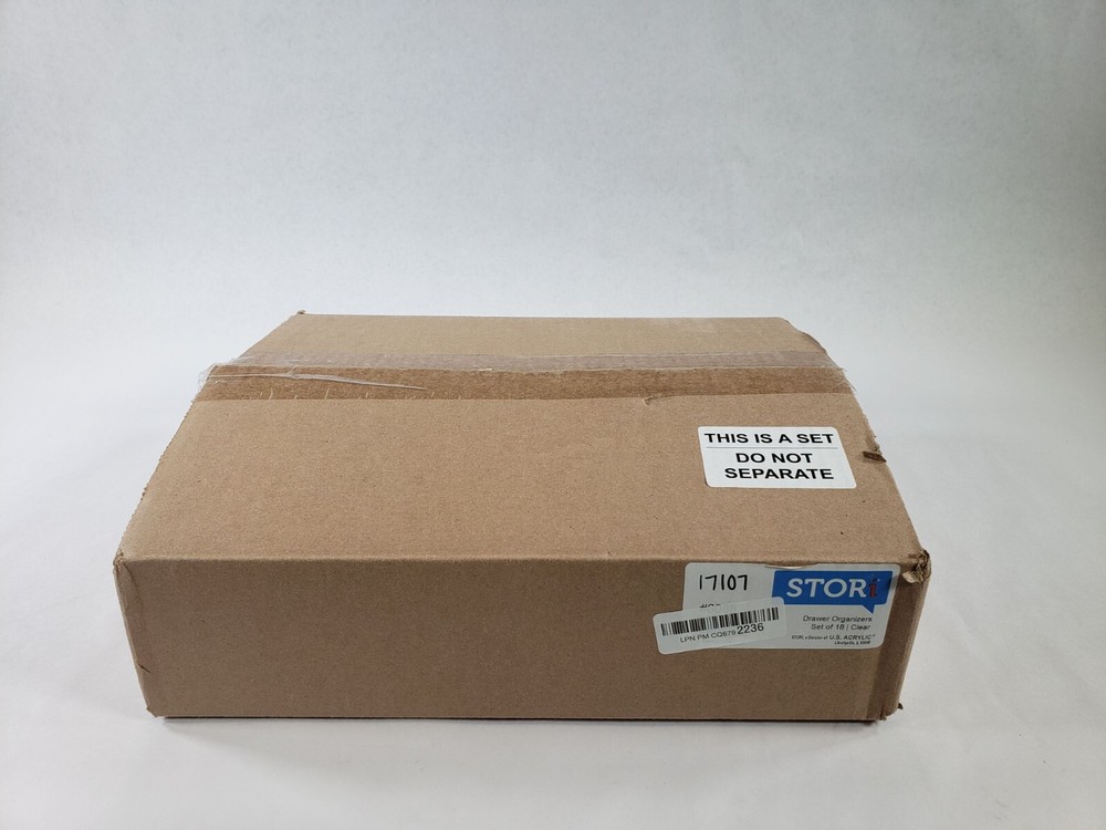 STORi SimpleSort 18-Piece Stackable Clear Drawer Organizer Set Multi-size