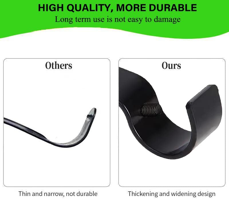 Curtain Rod Brackets for Adjustable, 2 Pack Premium Bracket Black