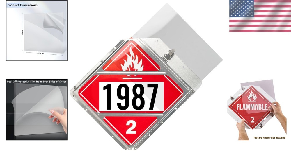 4-Pack Impact & UV-Resistant Hazmat Placard Shields