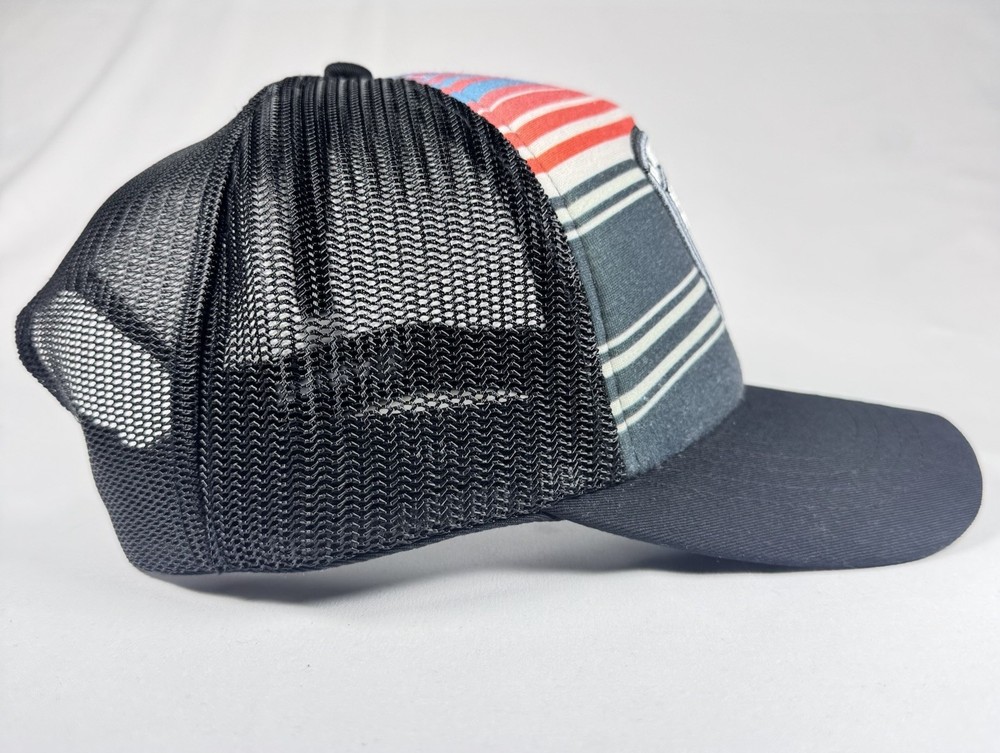 ARIAT Snapback Adjustable Mesh Cap Black & Striped Multicolored (#82)
