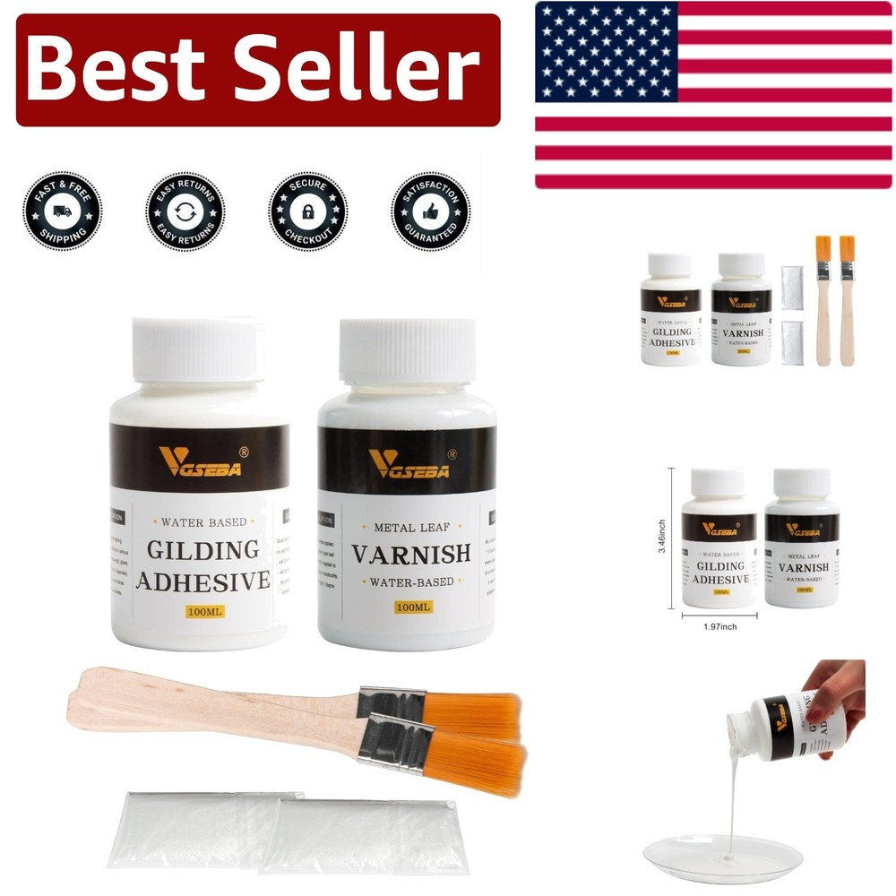 Gilding Adhesive & Varnish Set - Non-Toxic 200ml Gold Leaf Solution