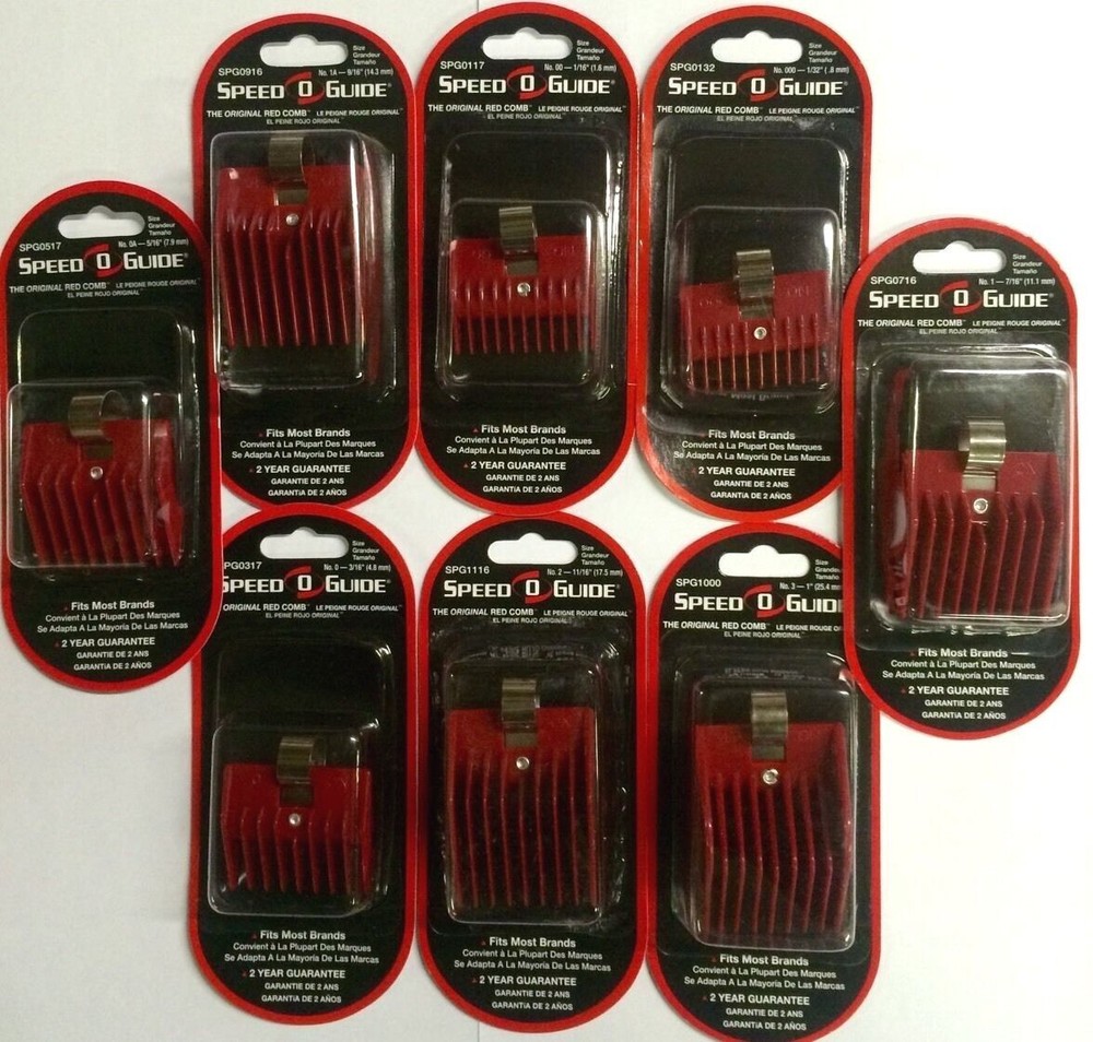 Speed O Guide Universal Attachment Comb Guards, 8 Piece Set, #000 To #3