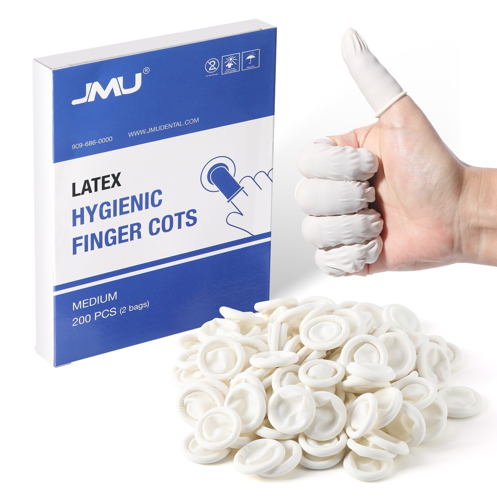 200pcs Disposable Latex Finger Cots Medium Size Anti Static DURABLE HANDMADE