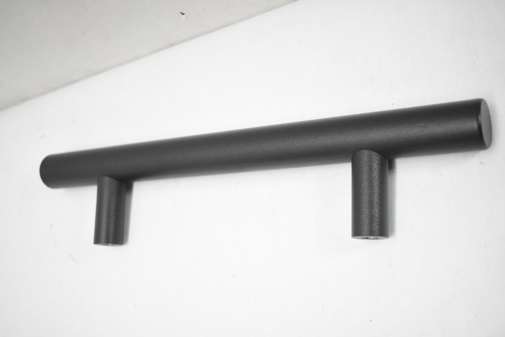Black Barn Door Handle Flush Pull Set Matte Steel Modern Sliding Door Hardware