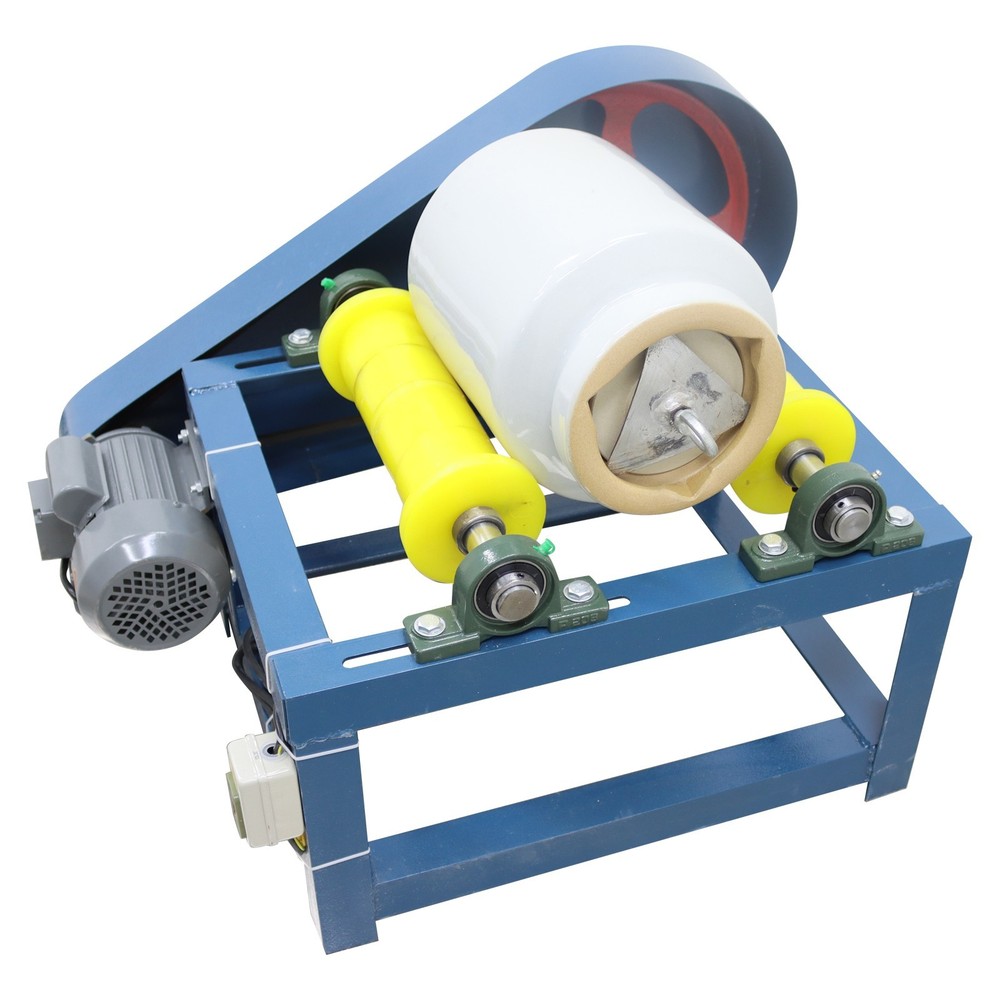 Full Rubber Roller Lab Horizontal Ball Mill grinder 10L Single Ceramic Can 220V