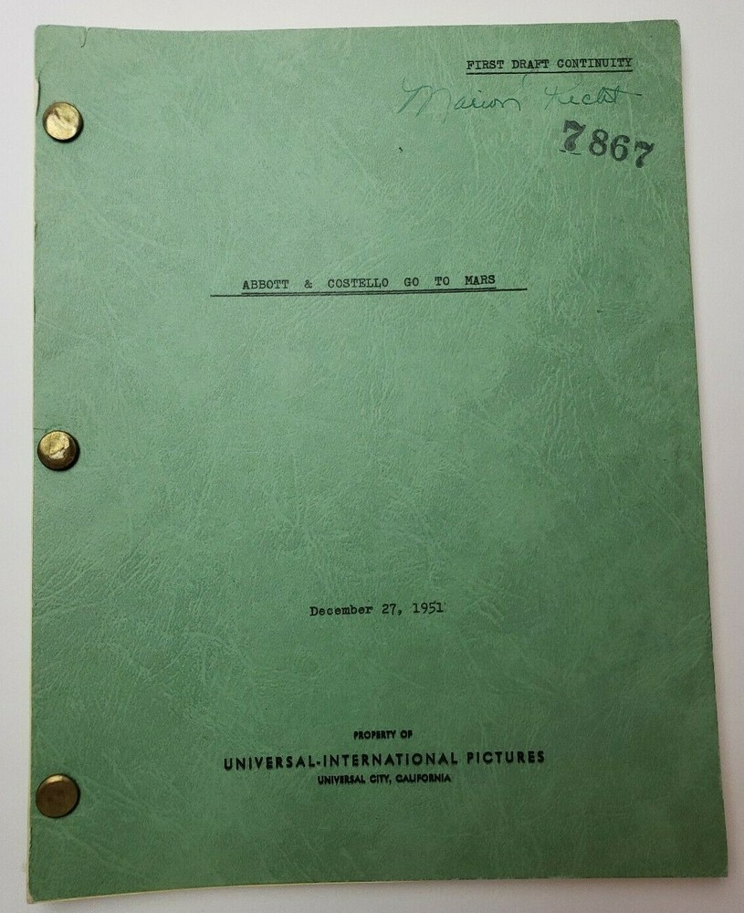 ABBOTT AND COSTELLO GO TO MARS / D.D. Beauchamp, 1951 Screenplay First Draft