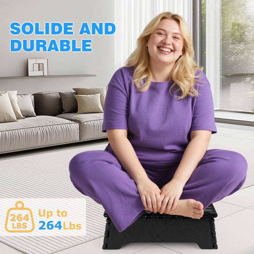 5" H Folding Step Stool for Adults & Elderly, 1 Pcs Lightweight Foldable Step...