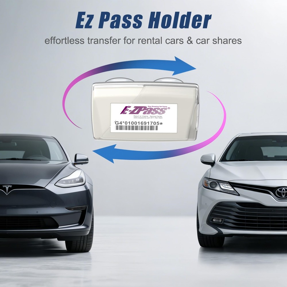 2 Pack EZ Pass Holder with Super Strong Suction Cups for Windshield. Ezpass H...