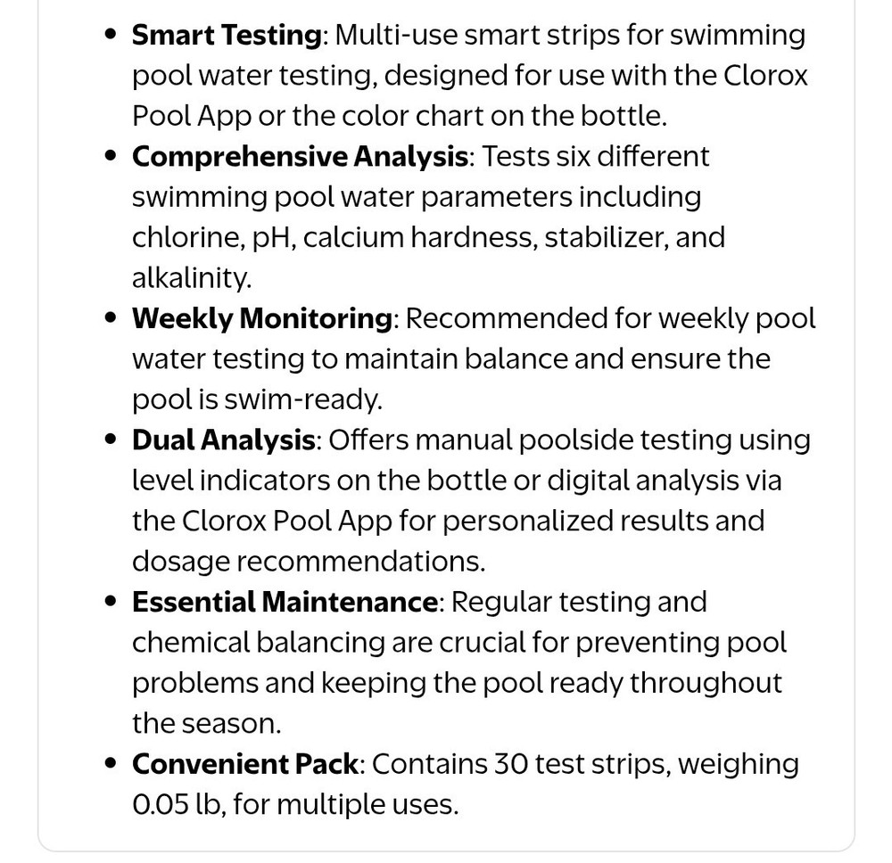 Clorox POOL & SPA 30 Multi-Use Smart STRIPS - Test Anytime, Anywhere Solutions