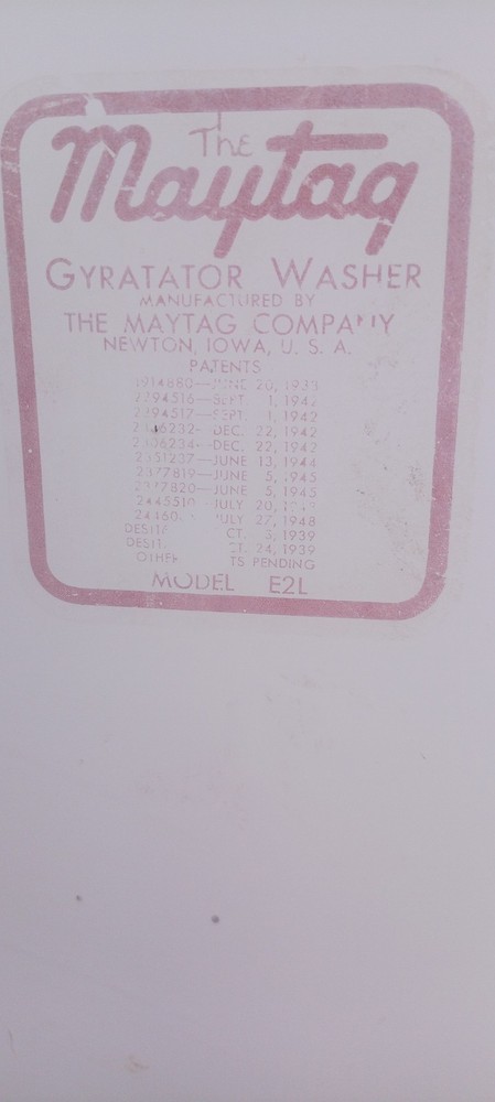 Maytag Gyratator Washer E2L  #