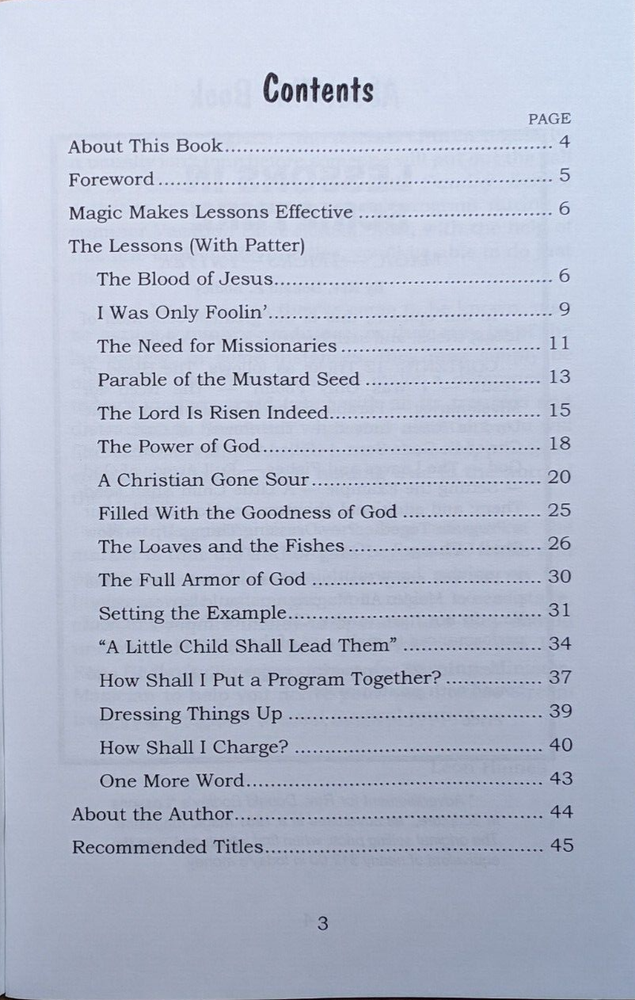 Lessons in Scripture by Rev. Donald E. Bodley (magic with a message)