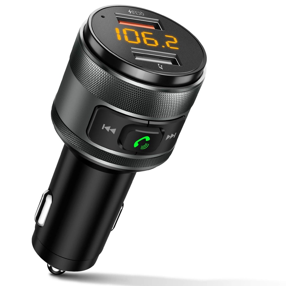 Bluetooth 5.3 FM 2018 Updated Version Fm Transmitter, BLACK
