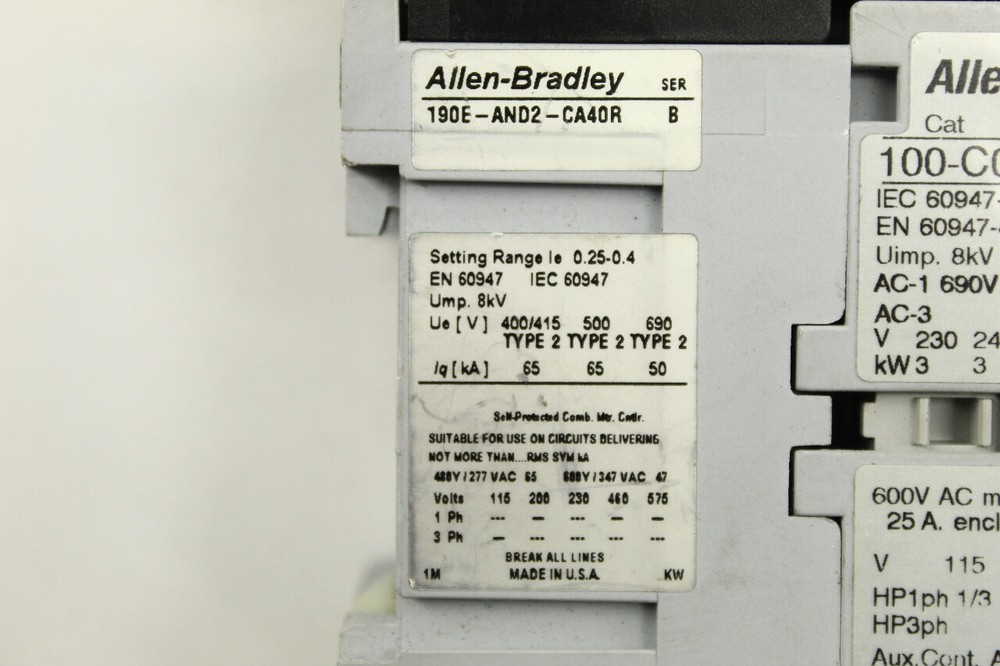Allen Bradley 190E-AND2-CA40R Starter New