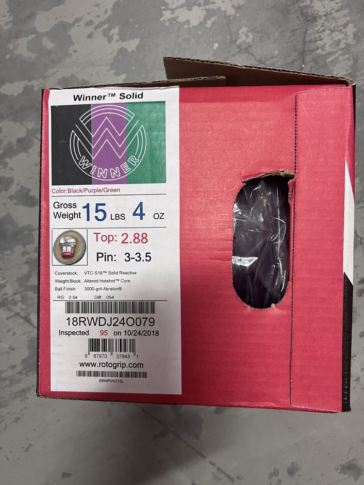 NEW - NIB 15lb Rotogrip "WINNER SOLID" UNDRILLED