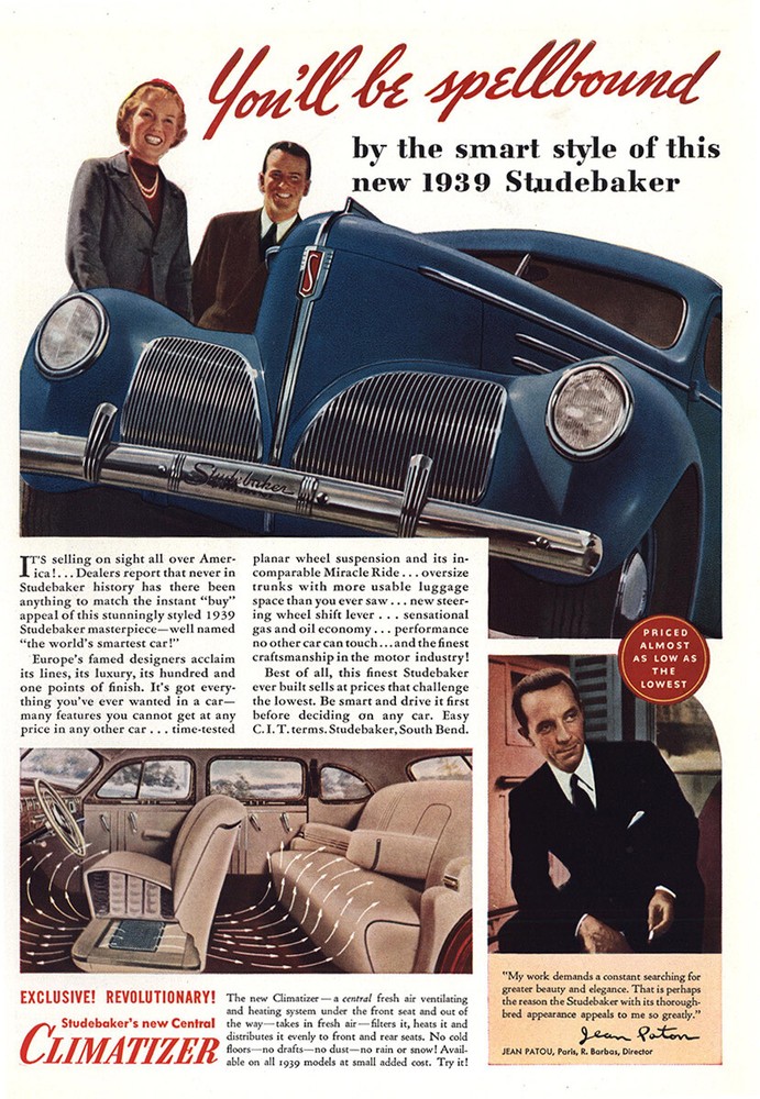1939 Studebaker: Spellbound Smart Style Vintage Print Ad