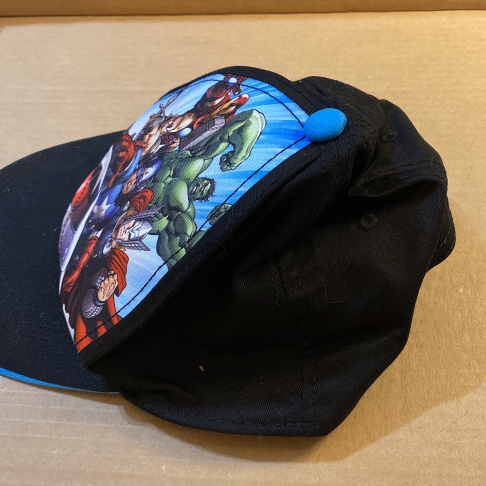Marvel Avengers Black SnapBack Youth Cap Excellent Condition