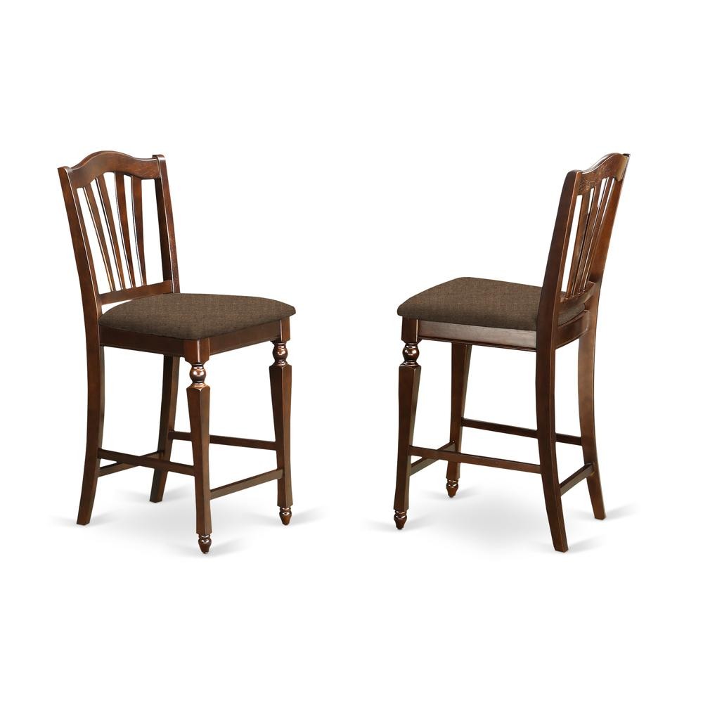 CHEL7-MAH-C 7 Pc pub height set- Square Counter height Table with 6 Stools