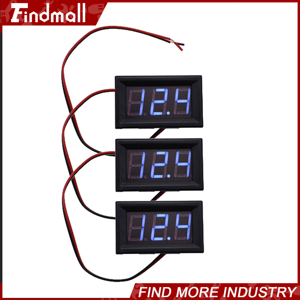 3× DC 4.5-30V Blue LED 3Digital Display Voltage Meter Voltmeter Panel Motorcycle