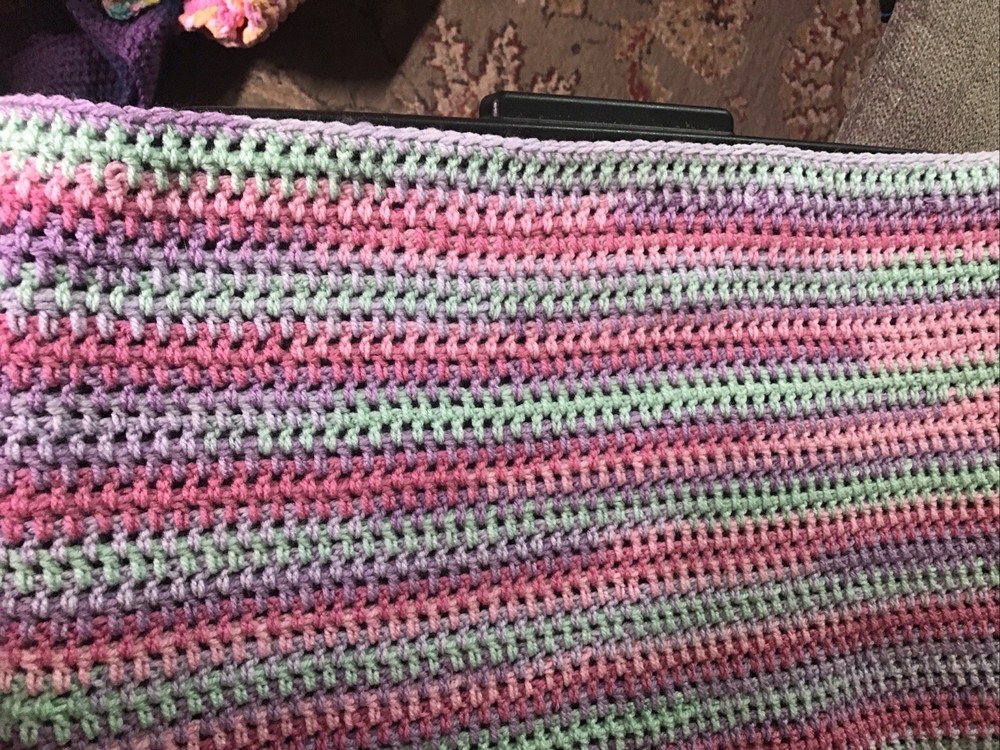 Baby Blanket Afghan Multicolor Stripes