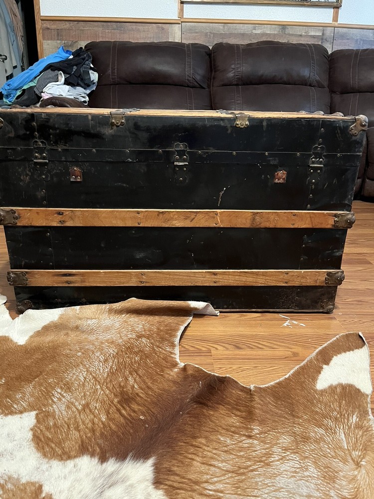 Antique Chest Trunk Wood