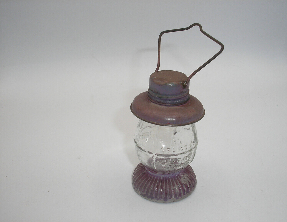 Vintage Glass Lantern Candy Container - T.H. Stough