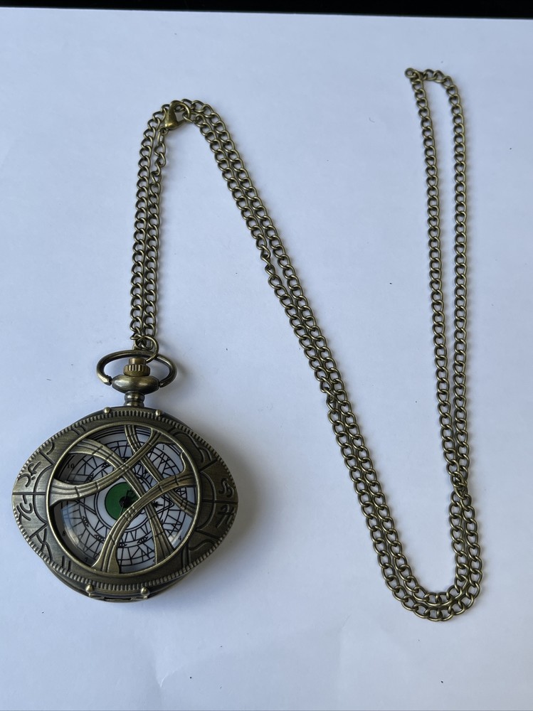 Devil's Eye vintage style pocket watch necklace