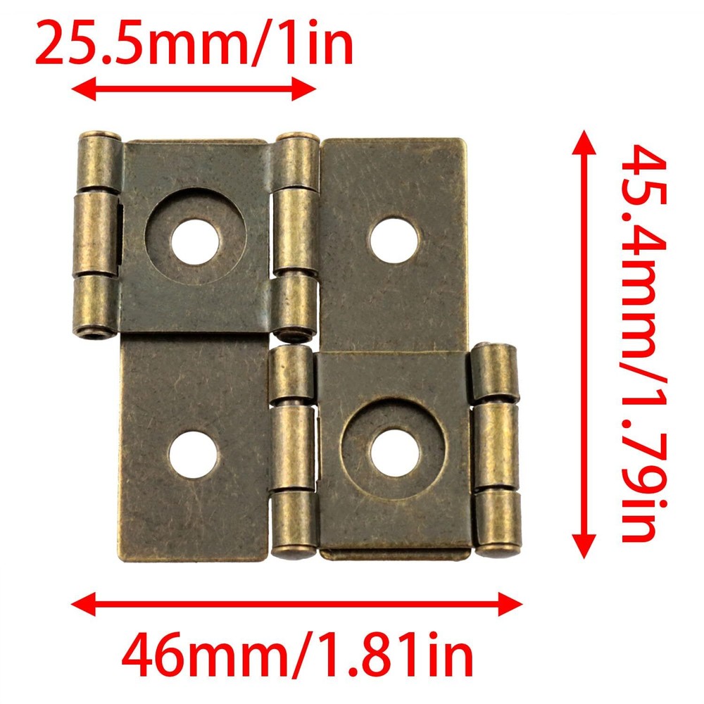Bronze Double Folding Screen Hinges 360 Degree Rotation 8 Pack Iron Screws