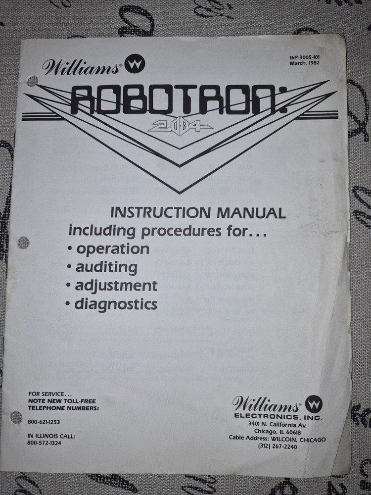 Robotron Arcade Manual Williams