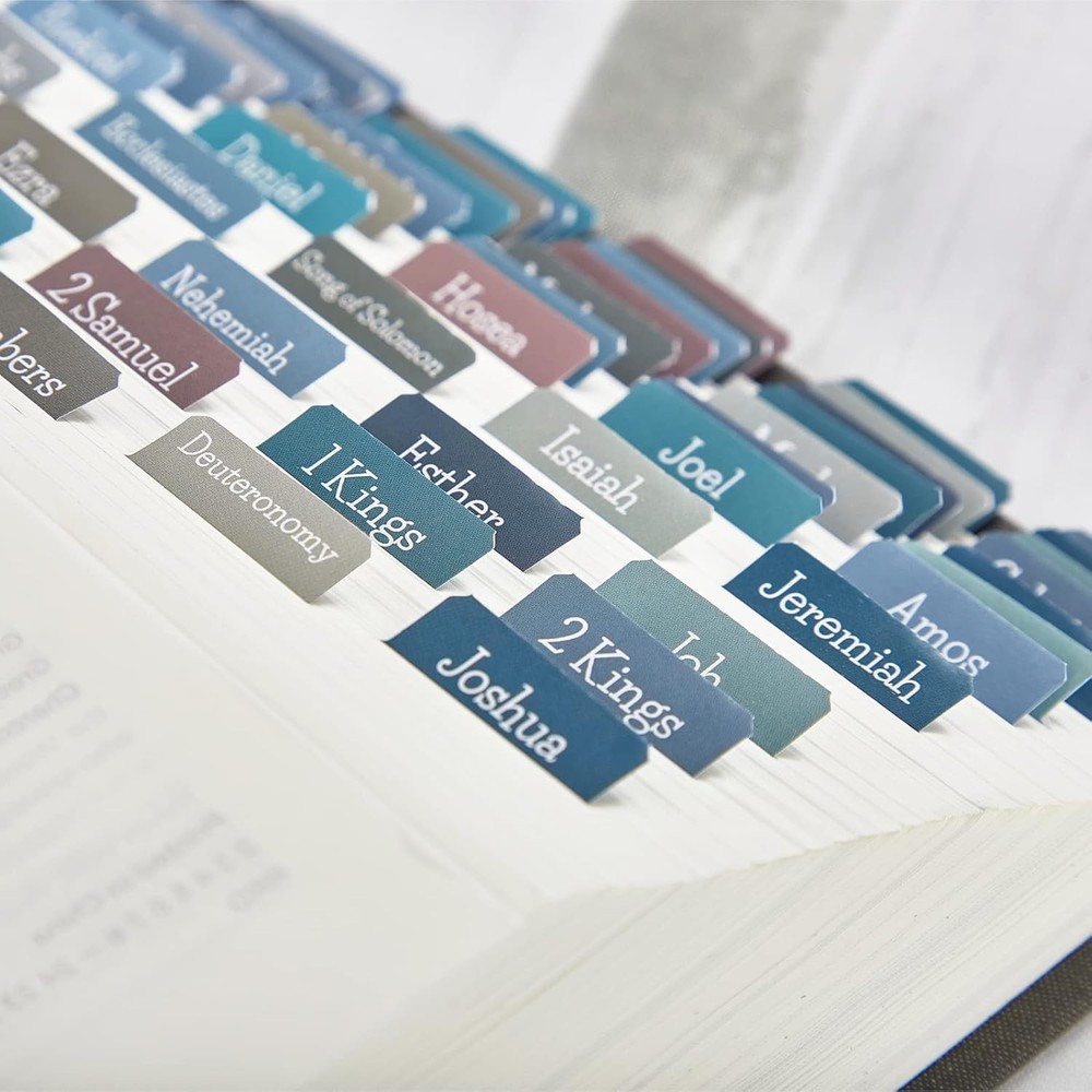 Laminated Bible Tabs Set with Positioning Guide - Perfect for Bible Study