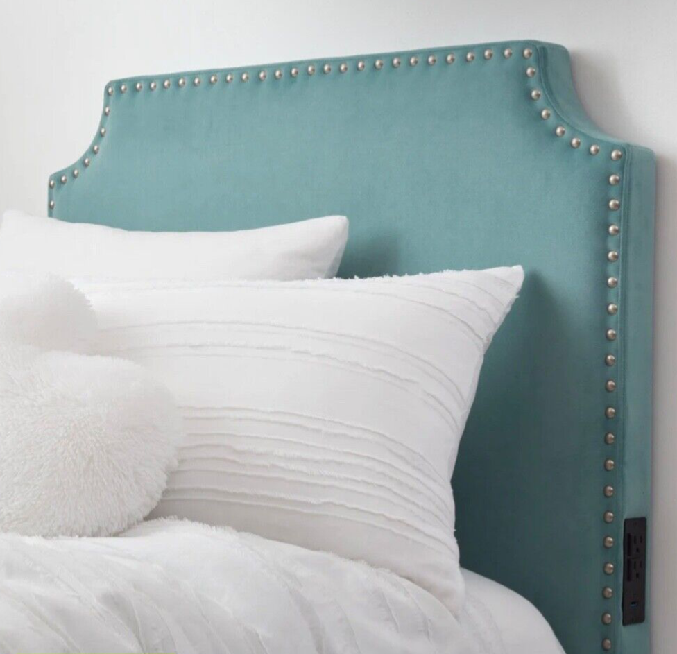 Dormify charged teal headboard. Barely used!